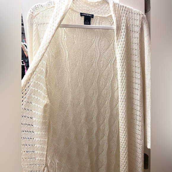 Cream colored cardigan size xl. Long and hangs  beautifully at knee length. - Picture 5 of 6